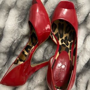 Jessica Simpson red heels. Size 10